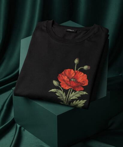 Floral embroidered black sweatshirt