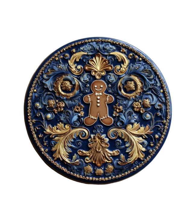 Ornate baroque ceramic wall plate