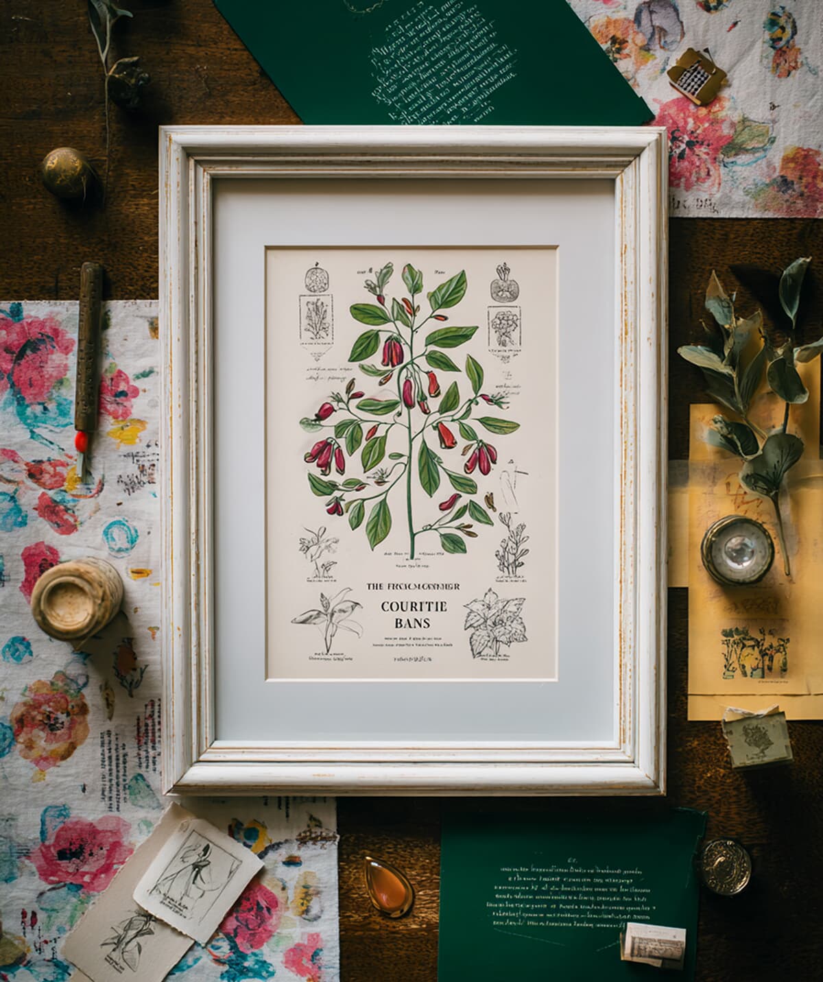 Framed botanical illustration print